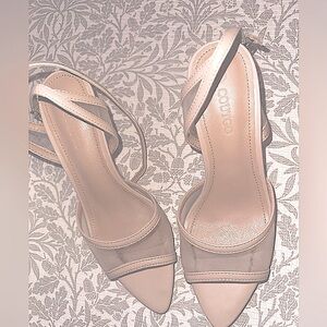Coutgo Womens Mesh Kitten Heels Sandals Pointed Open Toe Size: US 6, NWT